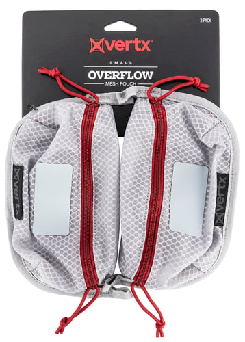 Vertx VTX5195AGYNA Overflow Pouch Small Size made of White Nylon with Mesh & Red Accents, YKK Zipper & Durable Hook Back Panels 5