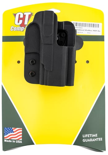 Comp-Tac C241WA326RBKN International  OWB Black Kydex Belt Slide/Paddle Fits Walther PDP Fits 4