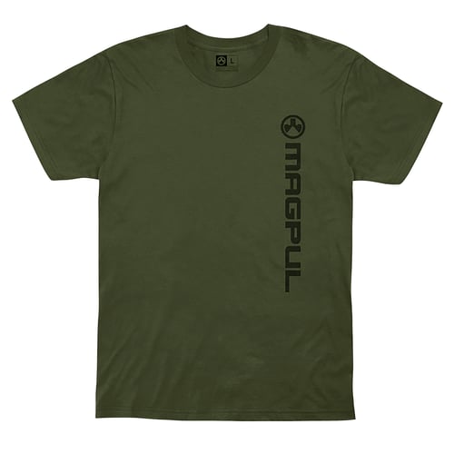 Magpul MAG1113-316-S Vertical Logo  Olive Drab Cotton Short Sleeve Small