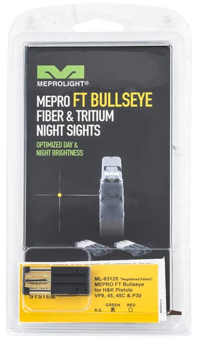 Meprolight USA 631253108 FT Bullseye Rear Sight  Black | Green Tritium/Fiber Optic