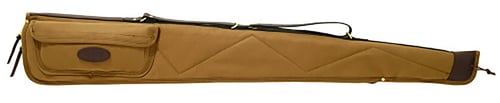 Boyt Harness 0GCWC5206 Signature Shotgun Case made of Waxed Canvas with Khaki Finish, Quilted Flannel Lining, Accessory Pocket & Lockable Zippers 52