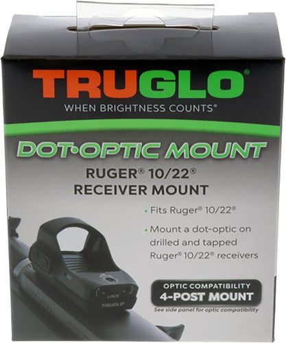 TruGlo TGTG8955RU1 Ruger 10/22 Receiver Mount  Black Anodized