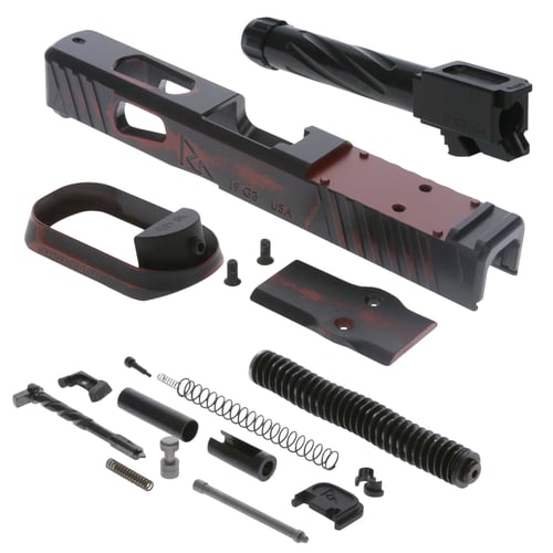 Rival Arms RA-RA13G205A Faction Series Slide A1 Build Kit with Docter Cut Cerakote Ready Red 17-4 Stainless Steel for Glock 19 Gen3