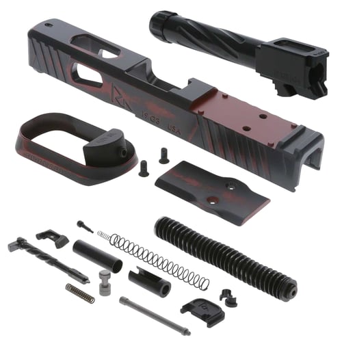 Rival Arms RA-RA13G203A Faction Series Slide A2 Build Kit for Glock 19 Gen3 9mm Luger Ready Red Finish with Docter Optic Cut