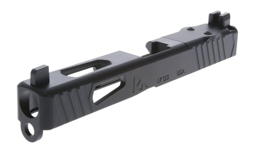Rival Arms RA-RA11G103A Precision Slide A1 with Docter Cut Satin QPQ Black 17-4 Stainless Steel MOS Height Tritium Night Sights with Orange Front Installed for Glock 17 Gen3