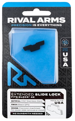 Rival Arms RARA80G004A Slide Lock  Extended Glock 42 Black QPQ Stainless Steel