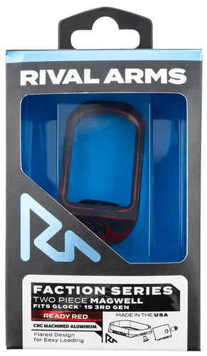 Rival Arms RA-RA71G201A Two Piece Magwell  made of Aluminum with Anodized Ready Red Finish for Glock 19 Gen3