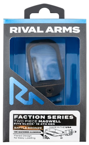Rival Arms RA-RA71G211B Two Piece Magwell  made of Aluminum with Anodized Battle Bronze Finish for Glock 19 Gen4