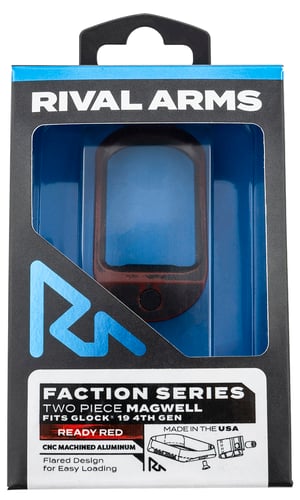 Rival Arms RA-RA71G211A Two Piece Magwell  made of Aluminum with Anodized Ready Red Finish for Glock 19 Gen4