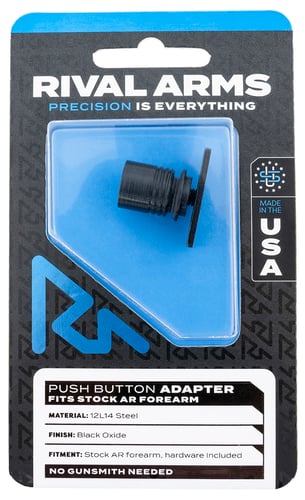 Rival Arms RA-RA92M5B Push Button Adapter  Black Oxide 12L14 Steel for AR Stock Forearm