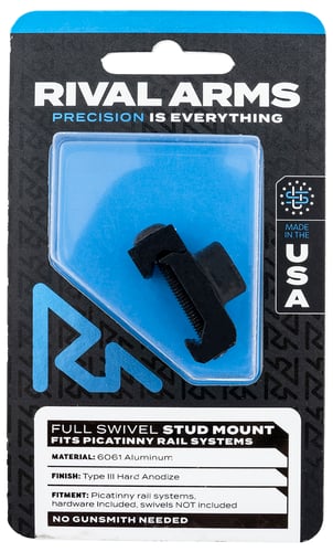 Rival Arms RA-RA92M2B Full Swivel Stud Mount  Black Anodized 6061-T6 Aluminum compatible with Picatinny Rail (Swivel Not Included)