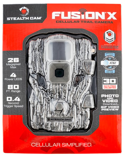 STEALTH CAM TRAIL CAMERA FUSION X CELLULAR AT&T 26MP!