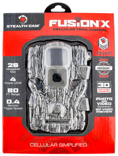 STEALTH CAM TRAIL CAMERA FUSION X CELLULAR VERIZON 26MP