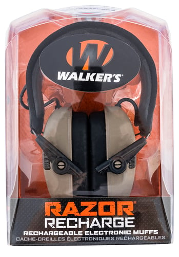 Walkers GWPRSEMRCFDE Razor Rechargeable Electronic Muff 21 dB Over the Head Flat Dark Earth/Black Polymer