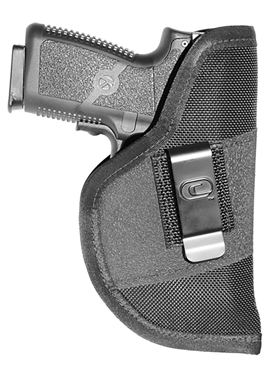 Crossfire Shooting Gear CRFGRPCLPLSRSA1S2 The Grip Laser IWB Size 02 Black Ballistic Nylon Belt Clip Fits Subcompact 2-2.50