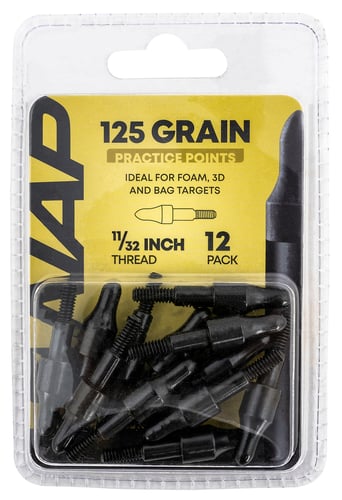 NAP NAP60P3DP1132X 3D Practice Points Field Tips Fixed 125 GR Black/ 12 Pack