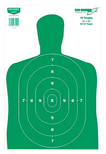 Birchwood Casey 37010 EZE-Scorer BC-27 Silhouette Paper Target 12