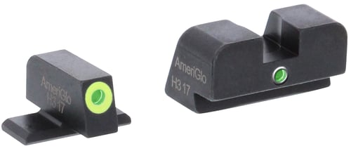 AmeriGlo SG301 i-Dot Sight Set for SIG Sauer Pistols using #8 Front & #8 Rear  Black | Green Tritium with LumiGreen Outline Front Sight Green Tritium i-Dot Rear Sight