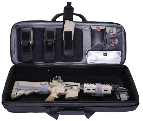 GPS Bags T28SWC Tactical Hardsided Special Weapons Case Black 1000D Nylon with Visual ID Storage System, Storage Pockets, Lockable Zippers Holds SBR Rifle with Folding Stock & Up To 6 Mags