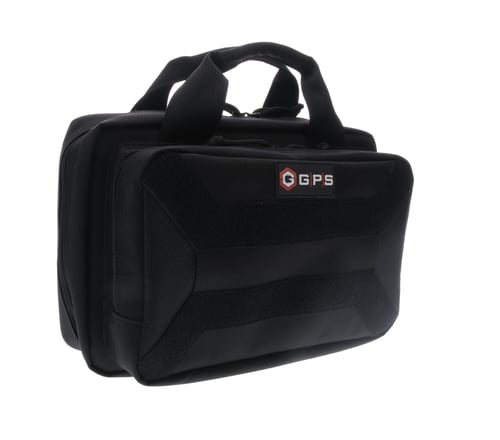 GPS Bags PC15 Pistol Case  Black 600D Polyester with Mag Storage, Lockable Zippers & Cushioned Compartment Holds 1 Handgun