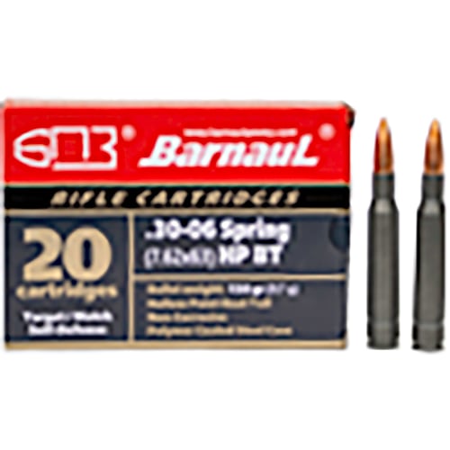 Barnaul Ammo BRN3006SPRHPBT150 Game  30-06 Springfield 150 gr 2815 fps Hollow Point Boat-Tail (HPBT) 20 Bx/25 Cs