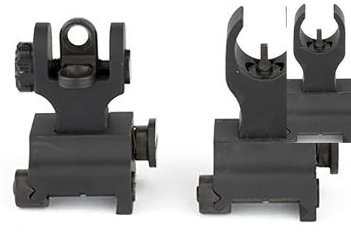 Samson QF-EXT-HK-A2 Quick Flip Folding Sights HK Front, A2 Rear Extended Black Anodized for AR-Platform