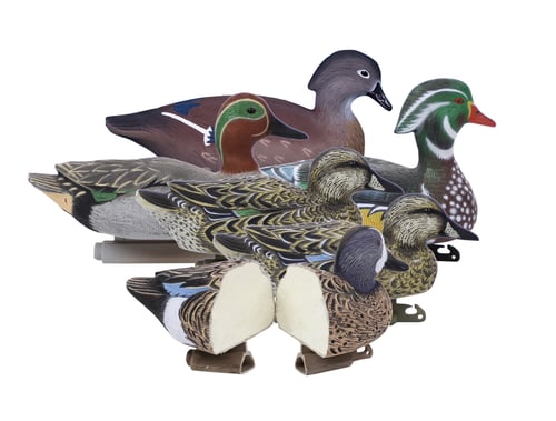 Higdon Outdoors Puddle Pack - 2/ct Green Wing Teal 2/ct Blue Wing Teal 2/ct Wood Ducks