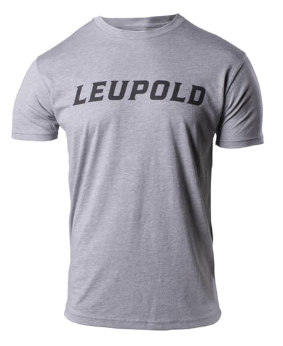 Leupold 180229 Wordmark  Graphite Heather Cotton/Polyester Short Sleeve Medium