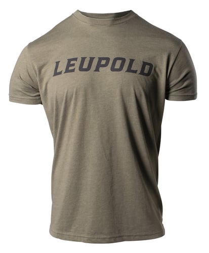 Leupold 180234 Wordmark  Military Green Cotton/Polyester Short Sleeve Medium