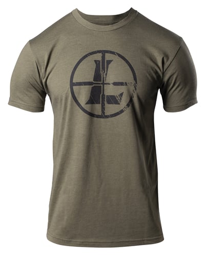 Leupold 180249 Distressed Reticle  Military Green Cotton/Polyester Short Sleeve Medium