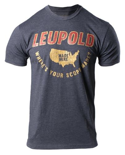 Leupold 180431 Made Here  Charcoal Heather Cotton/Polyester Short Sleeve 2XL