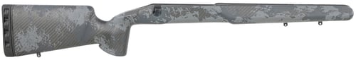 Iota Outdoors 14C1211102113111211 EKO  Matte Large Pattern Midnight Gray with Clear Coat Carbon Fiber Fixed with Varmint Barrel Contouring for Remington 700 Long Action Right Hand