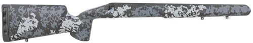 Iota Outdoors 971211101113111211 Kremlin  Matte Large Pattern Midnight Gray with Clear Coat Carbon Fiber Fixed with Varmint Barrel Contouring for Remington 700 Short Action Right Hand