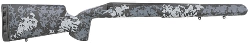 Iota Outdoors 971211101113211211 Kremlin  Matte Large Pattern Midnight Gray with Clear Coat Carbon Fiber Fixed with M24 Barrel Contouring for Remington 700 Short Action Right Hand