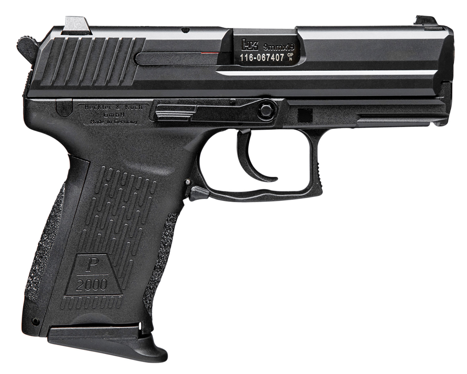 HK 81000040 P2000 V2 LEM Full Size Frame 9mm Luger 10+1, 3.66