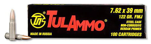 Tulammo UL076210 Rifle  7.62x39mm 122 gr Full Metal Jacket (FMJ) 100 Bx/ 10 Cs
