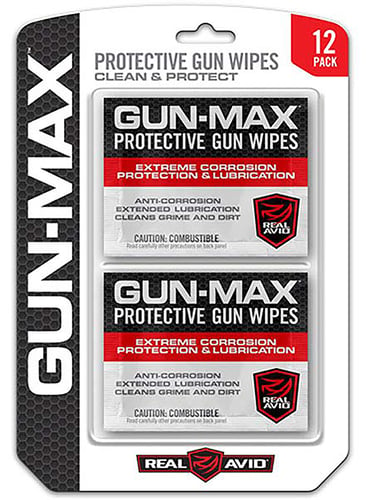 Real Avid AVGMW12 Gun Max Lubricated Gun Wipes Wipes 12