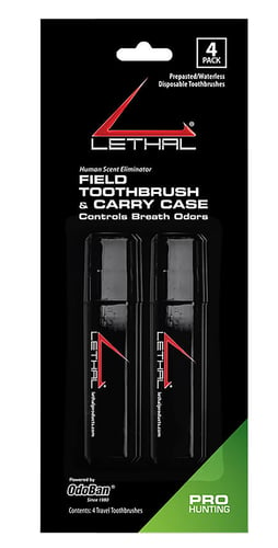 Lethal 95846748P Travel Toothbrush  Odor Eliminator Odorless 4 Per Pack