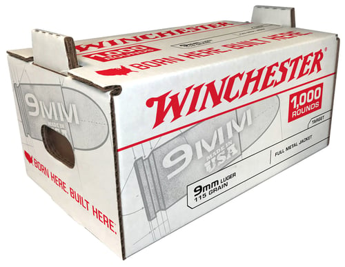 Winchester Ammo Q4172SC USA  9mm Luger 115 gr Full Metal Jacket (FMJ) 1000 Bx/ 1 Cs