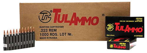 Tula Ammo TA223550 Centerfire Rifle  223 Rem 55 gr Full Metal Jacket (FMJ) 20 Bx/ 50 Cs 1000/Cs