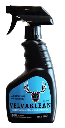 Velvet Antler Tech 112001 VelvaKlean Velvet Antler & Mount Cleaner 12 oz Against Bugs/Dust/Oils Includes Towel/Brush