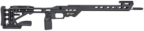 MasterPiece Arms COMPCHASSISREMLA Comp Chassis  MPA with V-Bedding & Adjustable Cheek Riser Black Cerakote Aluminum for Remington 700 LA