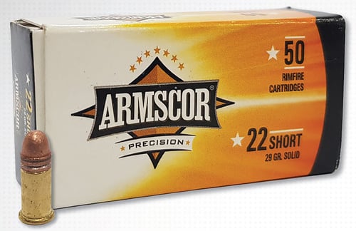 Armscor 50415 Rimfire 1 Brick 22 Short 29 gr Soft Point (SP) copper plated 500 Bx/ 10 Cs