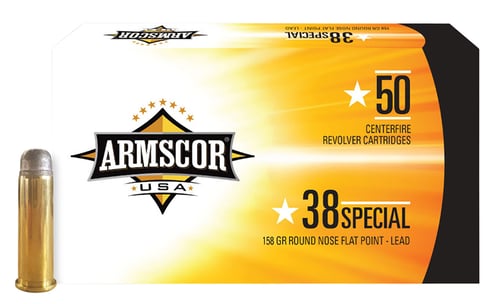 Armscor FAC385N USA  38 Special 158 gr Lead Round Nose Flat Point 50 Per Box/ 20 Case