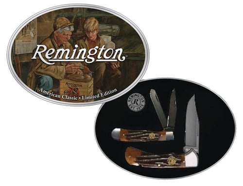 REMINGTON CUTLERY AMERICAN CLASSIC 2-KNIFE SET W/TIN<