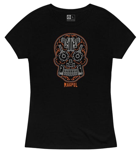 Magpul MAG1218001M Sugar Skull Womens Black Cotton/Polyester Short Sleeve Medium