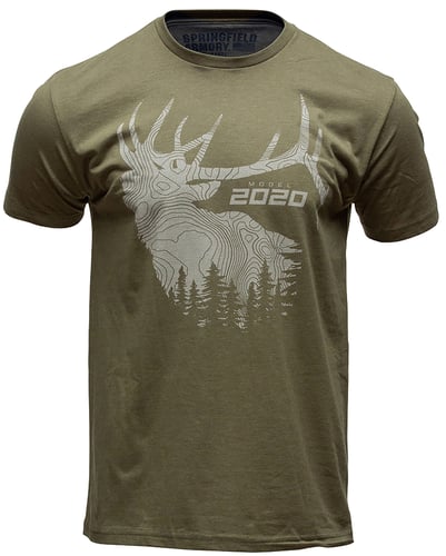 Springfield Armory GEP8605XL 2020 Elk Mens Military Green Cotton/Polyester Short Sleeve XL