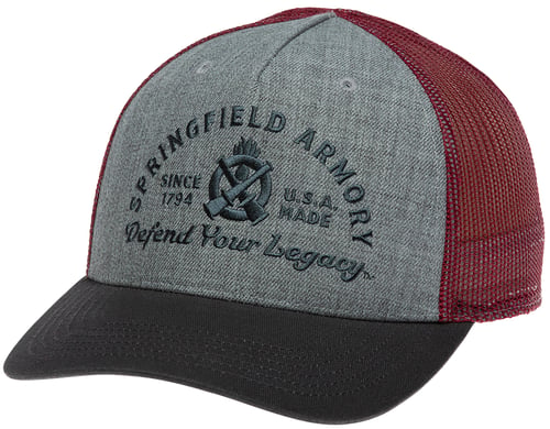 Springfield Armory GEP2381 Defend Your Legacy Brewery Hat Gray/Graphite/Maroon Adjustable Snapback OSFA Structured