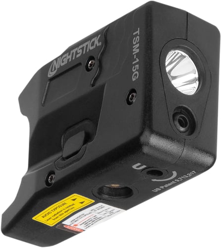 WPN-MNTED LIGHT GRN LSR S&W M&P SHIELDLight W/ Green Laser LED technology - 45 minute run time - Daylight-visible Class IIIa 532nm green laser - Ambidextrous toggle switches - Momentary or constant-on flashlight - Sharp, focused beam rated at 104 meters - IP-X4 Water-resistanton flashlight - Sharp, focused beam rated at 104 meters - IP-X4 Water-resistant