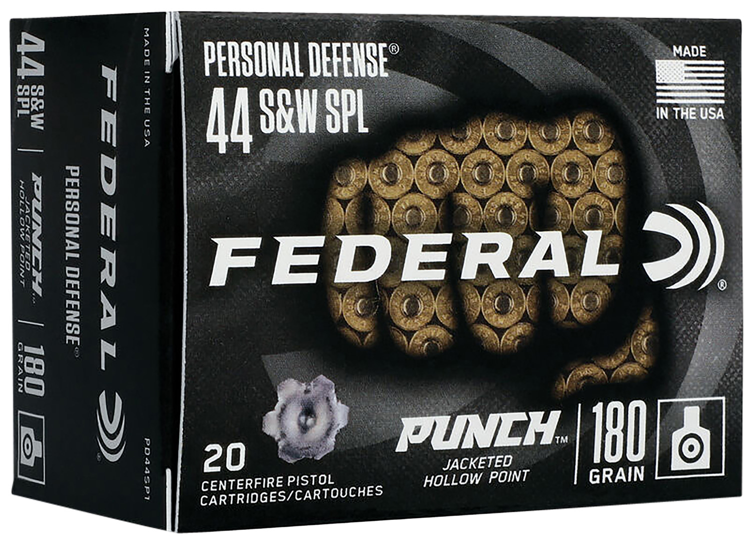 Federal PD44SP1 Premium Personal Defense 44 S&W Spl 180 gr Jacketed Hollow Point 20 Per Box/ 10 Case